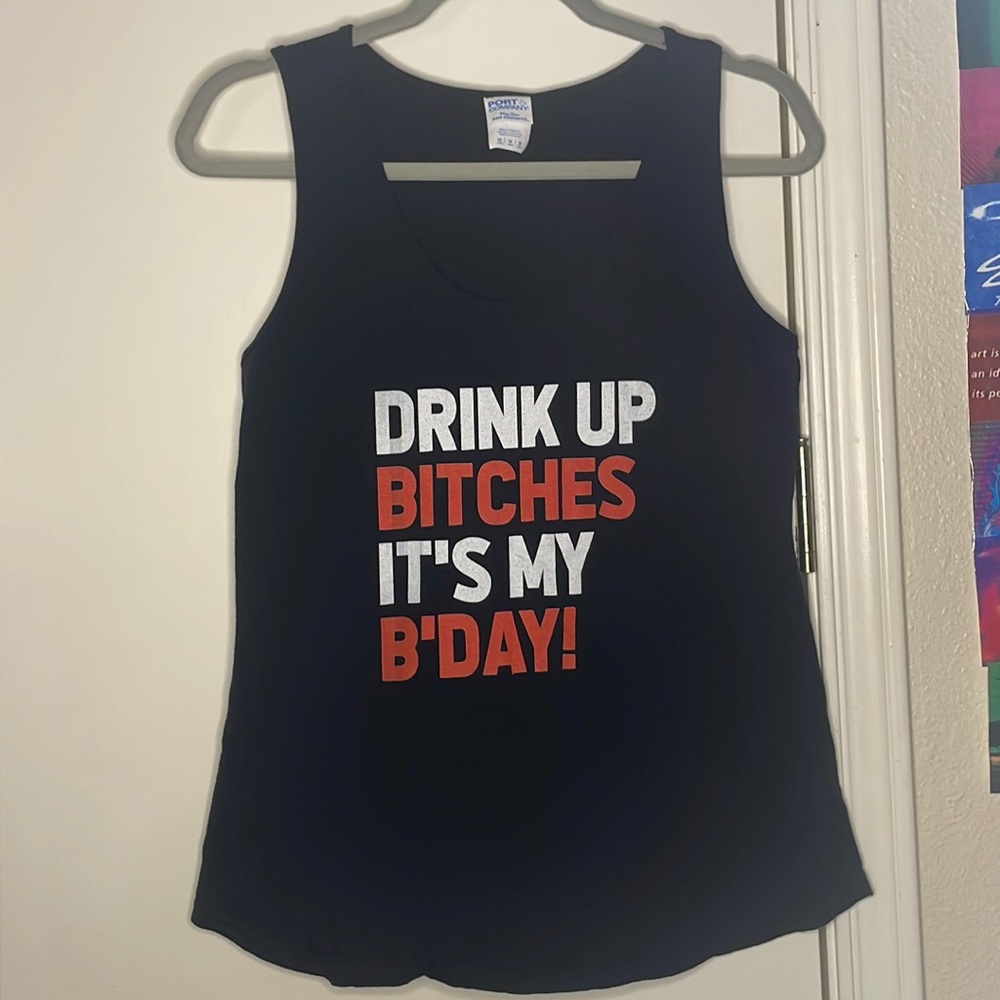 Port & Company Birthday Black Tank Top